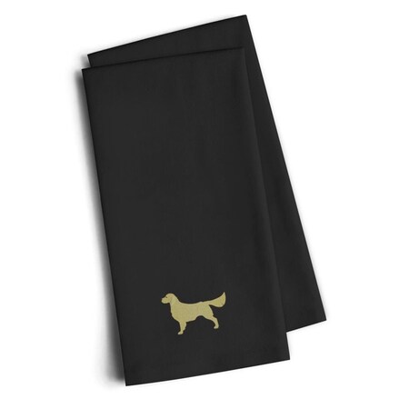 Carolines Treasures Golden Retriever Black Embroidered Kitchen Towel, Set of 2 BB3404BKTWE